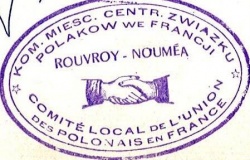 Détail du tampon de l'union centrale des polonais de Rouvroy