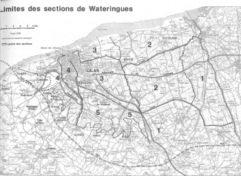 Limite territorial des sections de wateringues du Pas-de-Calais