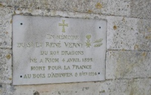 Plaque commémorative à René Verny