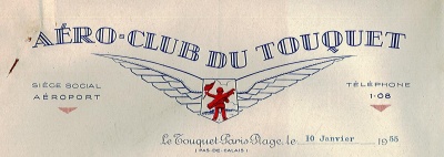 Détail du papier à lettre de l'aéro-club du Touquet