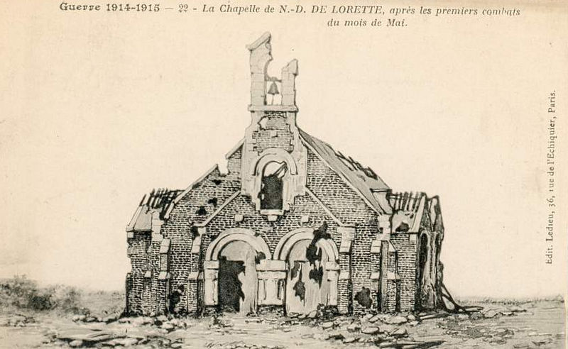 Fichier:Ablain-Saint-Nazaire chapelle Lorette détruite.jpg